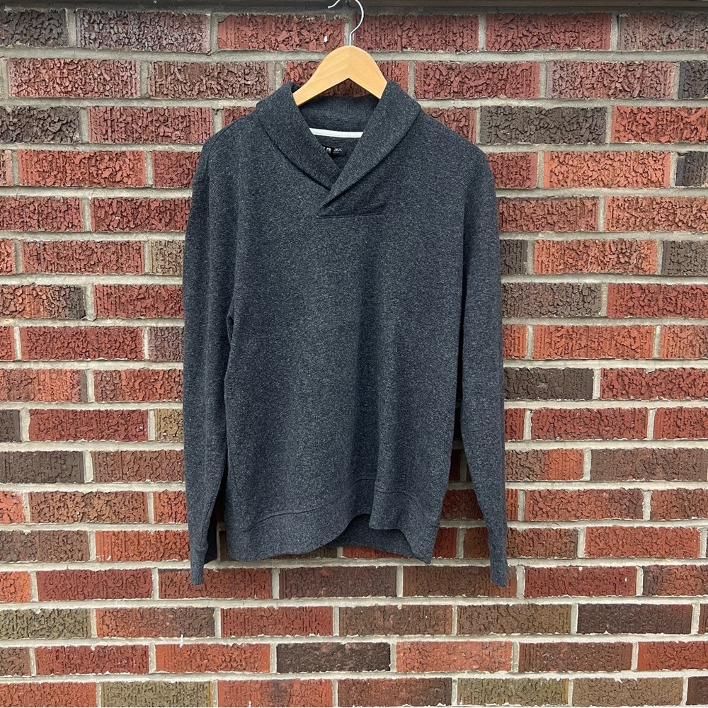 Banana Republic Marled Dark Gray Ultra Soft Waffle Pullover Sweater